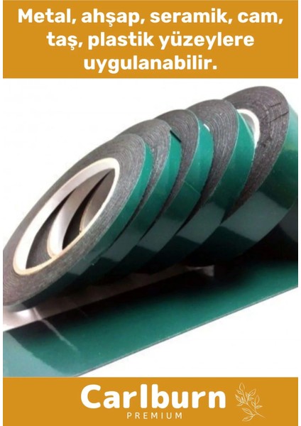 Güçlü Iz Bırakmayan Elastik Yapılı Çift Taraflı 36MM - 10 Metre Akrilik Köpük Bant - 1 Adet