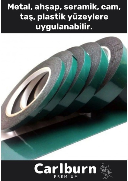 Güçlü Iz Bırakmayan Elastik Yapılı Çift Taraflı 10MM - 10 Metre Akrilik Köpük Bant - 3 Adet