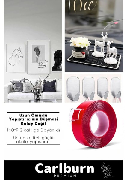 Premium Ekstra Güçlü Çok Amaçlı Çift Taraflı Tamir Dış Mekan Montaj 5mt Silikon Şeffaf Bant 5 Adet fiyatları