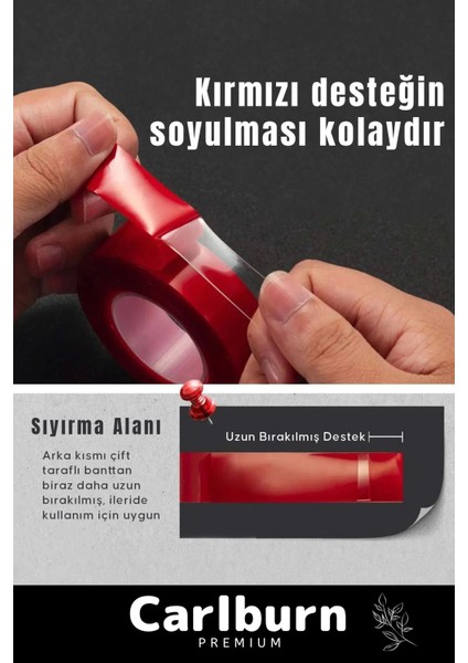 Premium Ekstra Güçlü Çok Amaçlı Çift Taraflı Tamir Dış Mekan Montaj 5mt Silikon Şeffaf Bant 1 Adet