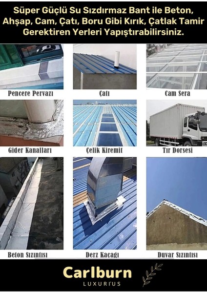 Güçlü Su Geçirmez Sızdırmaz Mavi Renk Çok Amaçlı Tamir ve Izolasyon Bandı 48MM x 10M - 5 Adet