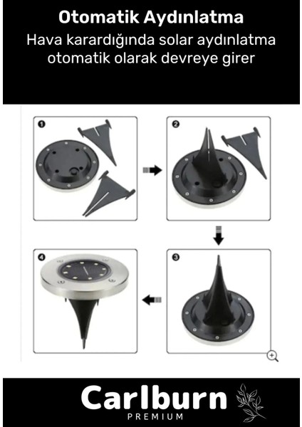 Özel Su Geçirmez Dayanıklı 8 Ledli Solar Güneş Enerjili Işık Bahçe Dekor Aydınlatma Lambası - 8 Adet fiyatları