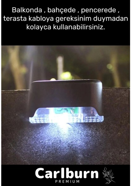 Özel Su Geçirmez Solar Güneş Enerjili Şarj Edilen Köşebent Merdiven Veranda Bahçe 8'li LED Set