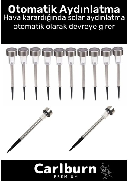 Premium Kablosuz Su Geçirmez Dayanıklı Şık Solar Güneş Enerjili Bahçe Lambası Saplama 30CM 5 Adet fiyatları