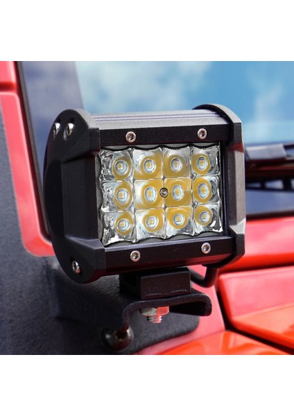 Off Road 18 W Çift Sıra 12 Led Beyaz Turuncu 10 cm 2'li