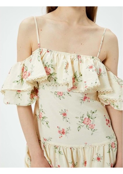 Kadın Giyim Desenli Elbise - Koton - 4SAK80276EW - Pembe Desenli - 40