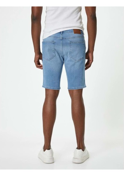 Erkek Giyim Bermuda Slim Fit Şort - Koton - 4SAM40311ND - Açık Indigo - 29