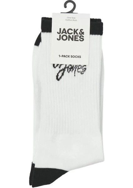 12252044 Jaccal Logo Tennis Sock Beyaz-Siyah