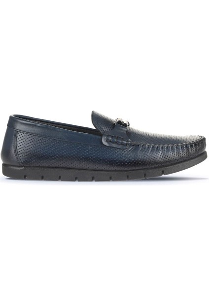 Lacivert Deri Erkek Loafer 21MA96