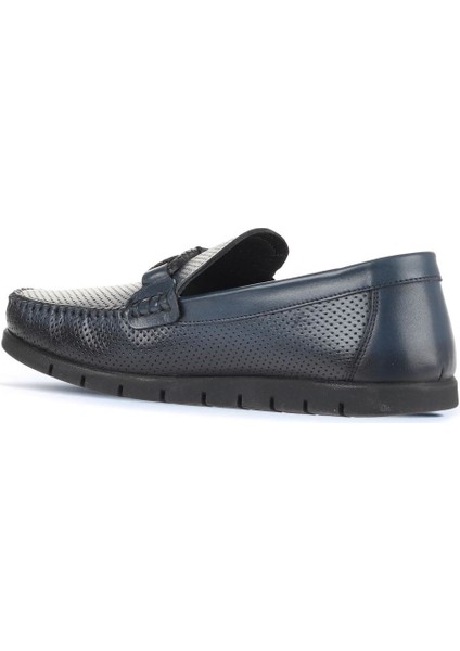 Lacivert Deri Erkek Loafer 21MA96 fırsatları