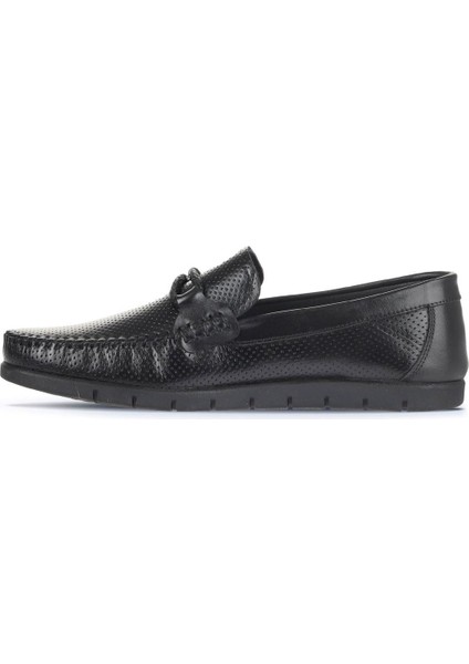 Siyah Deri Erkek Loafer 21MA96 modelleri