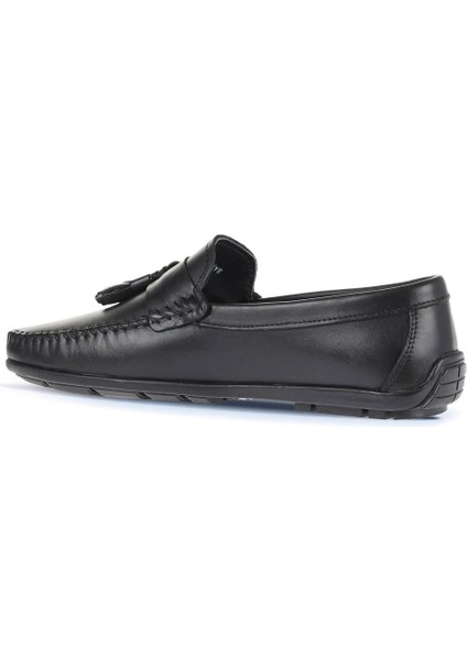 Siyah Deri Erkek Loafer 21MA202 fırsatları