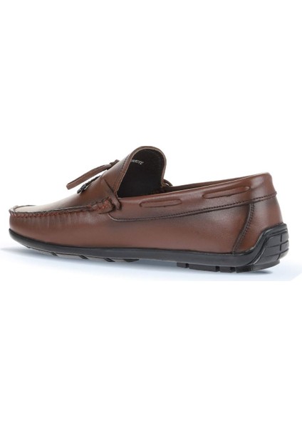 Kahverengi Deri Erkek Loafer 21MA214 fırsatları