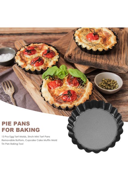 13 Adet Yumurta Tart, 3 Inç Mini Tart Tavalar Çıkarılabilir Alt, Cupcake Kek Muffin Kalıp Teneke Tava Pişirme Aracı (Yurt Dışından) fırsatları
