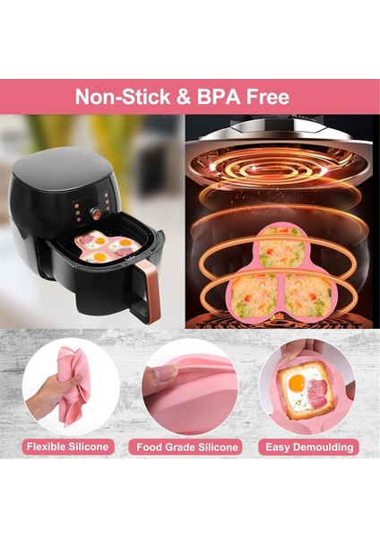 Silikon Hava Fritöz Yumurta Tavası, 2 Adet Yeniden Kullanılabilir Hava Fritöz Yumurta Kalıbı, Yapışmaz Kare Yumurta Sandviç Kalıbı, Hava Fritöz Aksesuarları (Yurt Dışından) fiyatları
