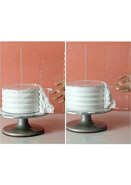 Akrilik Yuvarlak Kek Diski Seti, Kek Diskleri Seti, Tarak Kazıyıcılar, Dübel Çubukları, Buzlanma, 3 Katlı Kekler Için Daha Pürüzsüz (Yurt Dışından) indirimleri