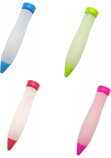 4 Adet Tatlı Dekorasyon Kalemi Silikon Gıda Yazma Kalemi Krem Enjeksiyon Aracı Kek Pişirme Dekorasyon Aracı (Yurt Dışından)