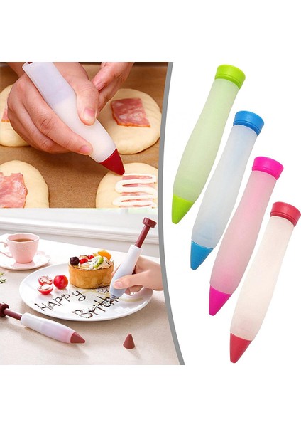 4 Adet Tatlı Dekorasyon Kalemi Silikon Gıda Yazma Kalemi Krem Enjeksiyon Aracı Kek Pişirme Dekorasyon Aracı (Yurt Dışından) fırsatları