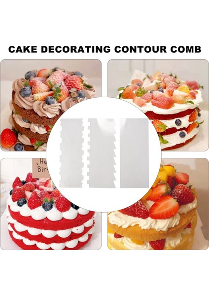 6 Parça Akrilik Kek Kazıyıcı Dekorasyon Kontur Tarak Kek Kenar Pürüzsüz Aracı Pasta Mutfağı 11 Desen (Yurt Dışından) indirimleri