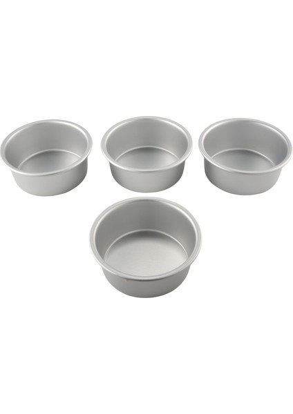 4 Inç Küçük Kek Tava Seti 4'lü, Pişirme Yuvarlak Kek Tavaları Tenekeler Mini Kek Pizza, Kiş, Sigara ve Sağlıklı (Yurt Dışından)