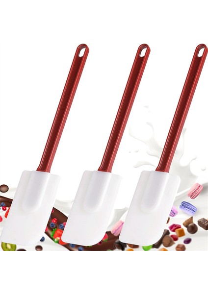 3'lü Paket Spatula Silikon Isıya Dayanıklı, Spatula Silikonu, Kauçuk Spatula 10 Inç, Mutfak Kullanımı A (Yurt Dışından)