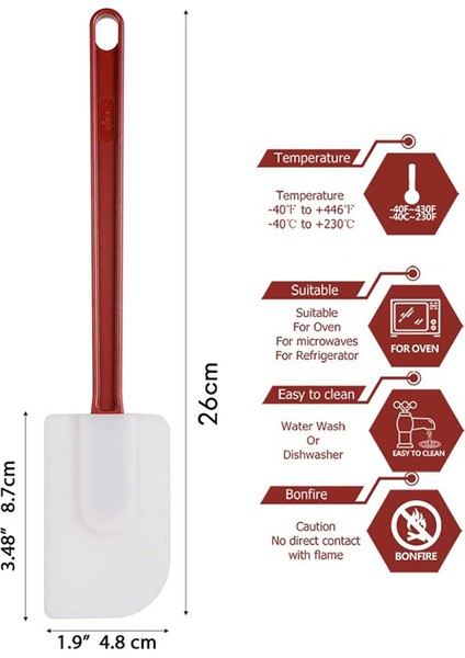 3'lü Paket Spatula Silikon Isıya Dayanıklı, Spatula Silikonu, Kauçuk Spatula 10 Inç, Mutfak Kullanımı A (Yurt Dışından)
