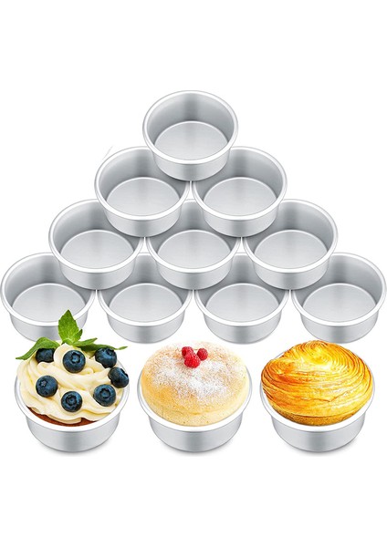 18 Parça 4 Inç Küçük Kek Tava Mini Yuvarlak Kek Tavaları Pişirme Kek Tavaları Peynirli Kek, Pizza, Kiş (Yurt Dışından)