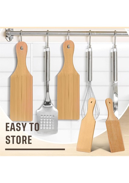 3 Adet Gnocchi Panoları ve Ahşap Tereyağı Kürekler Hamur Açmak Için 9.1 x 2.8 Gnocchi Kürek Makarna Yapma Araçları Rulo (Yurt Dışından)