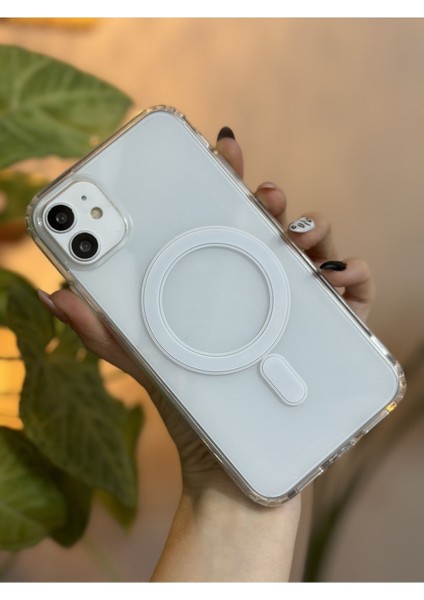 Iphone 11-12-Pro Görünümlü Uyumlu Magsafe Özellikli Darbe Önleyici Şeffaf Silikon Kılıf indirimleri