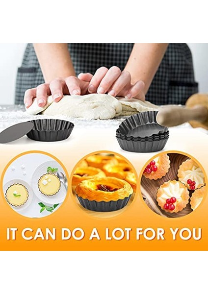 Adet Yumurta Tart, 3 Inç Mini Tart Tavalar Çıkarılabilir Alt, Cupcake Kek Muffin Kalıp Teneke Tava Pişirme Aracı (Yurt Dışından) fırsatları