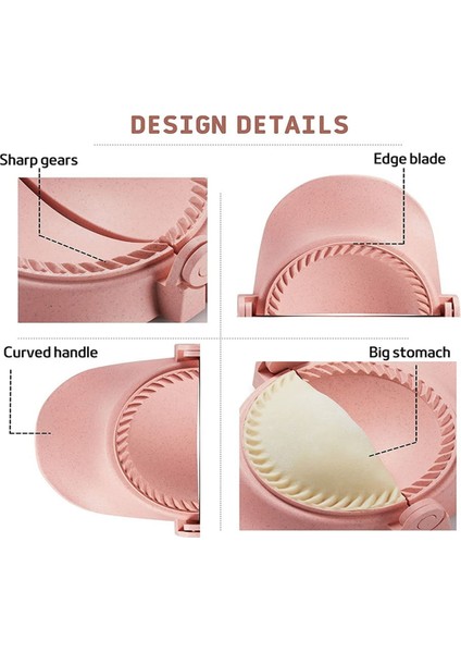 Dumpling Maker, Empanadas Pres Kalıp Makinesi Seti, Hamur Kesici, Dumpling Kalıp Seti ve Pierogi Için Kesici, (Pembe) (Yurt Dışından)