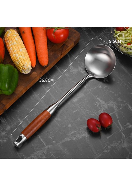 Karbon Çelik Için Paslanmaz Çelik Spatula, Paslanmaz Çelik Wok Spatula Metal, Wok Alet Seti, Ahşap Saplı Çorba Kepçesi (Yurt Dışından) fırsatları