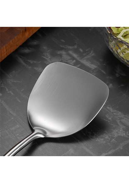 Karbon Çelik Için Paslanmaz Çelik Spatula, Paslanmaz Çelik Wok Spatula Metal, Wok Alet Seti, Ahşap Saplı Çorba Kepçesi (Yurt Dışından) indirimleri