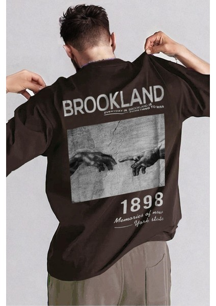 Erkek 1898 Brooklyn Kahverengi Oversize Salas Boyfriend T-Shirt