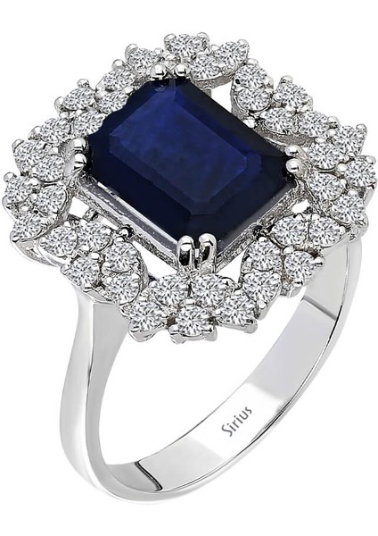 Pırlanta ve Oktagon Kesim Safir Taşlı Yüzük 0423R0168 fiyatları