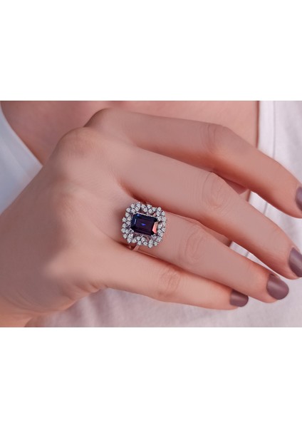 Pırlanta ve Oktagon Kesim Safir Taşlı Yüzük 0423R0168 indirimleri