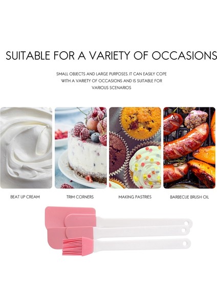 3 Adet Silikon Spatula Buttercream Kek Isıya Dayanıklı Fırça Mutfak Pişirme Pasta Aracı (Yurt Dışından)