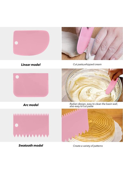 Açılı Buzlanma Spatula Seti ve 3 Paket Pasta Kazıyıcıları Daha Pürüzsüz, Paslanmaz Çelik Ofset Spatulalar Kek Sırlama Spatula Pembe (Yurt Dışından) modelleri