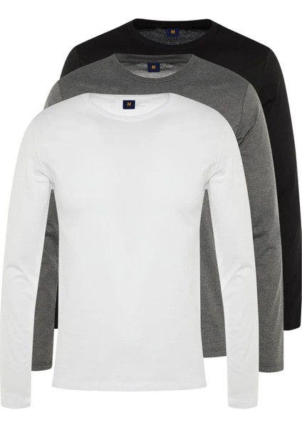 Classics Erkek Regular Fit Bisiklet Yaka Uzun Kollu Tişört 3'lü