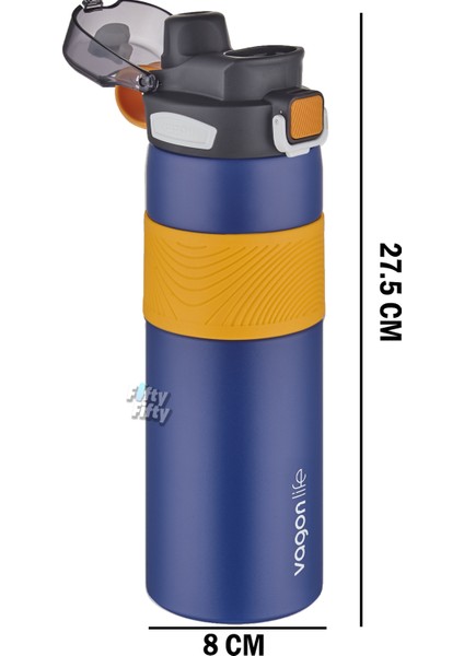 Çelik Termos 800 ml Büyük Boy Tek Kapak Çift Kullanım Pipetli rahat Içim Kaydırmaz