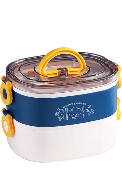 1200 ml Iki Kat Üç Bölme Paslanmaz Çelik Bento Lunch Box Yeni Nesil Sefer TASI-ÇATALLIKAŞIK-FFLBOX50251