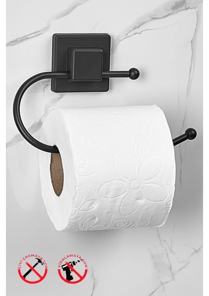 903 Kare Yapışkanlı Wc Kağıtlık Mat Siyah