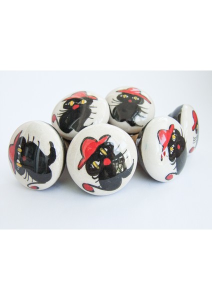 Lilys Seramik Başlıklı Siyah Kedi Desenli Zeytinyağı/şarap Şişesine Uygun Mantar Kapak (28MMX18MM H40MM) fırsatları
