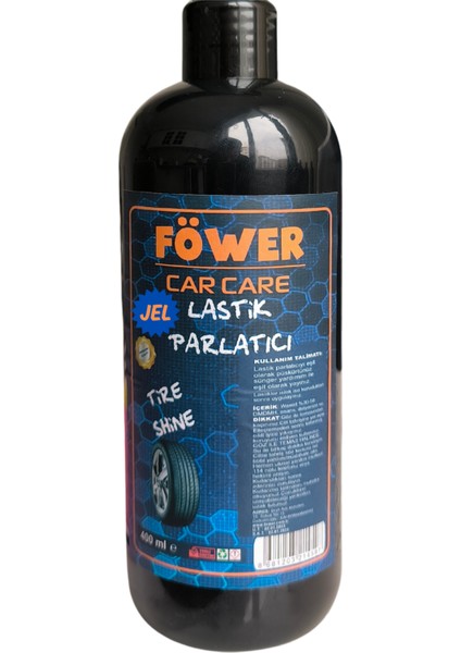 Lastik Parlatıcı + Lastik Parlatma Süngeri Yoğun Kıvamlı Jel Lastik Parlatma Oval Uygulama Sünger 400 ml