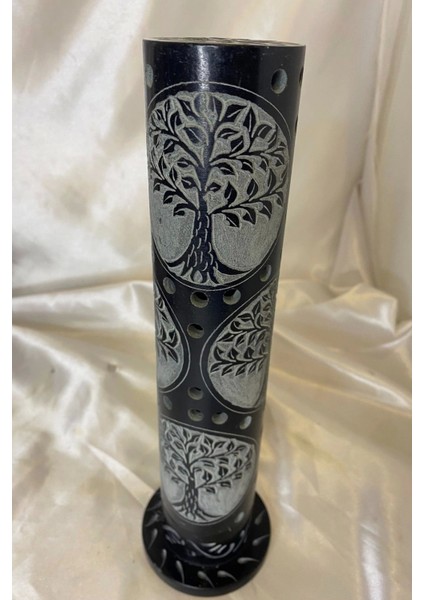 Yaşam Hayat Ağacı Hand Made El Işi Feng Shui Ejderha Yılı Doğal Obsidyen Taşı Çubuk Konik Tütsülük Kule indirimleri