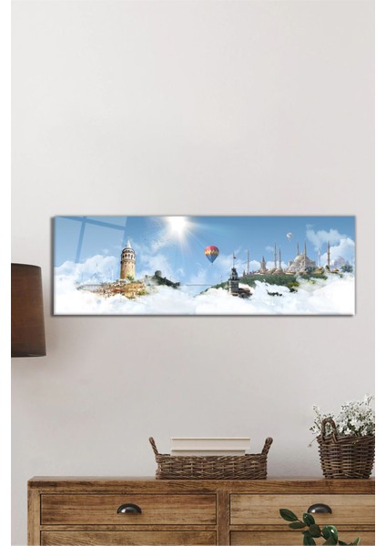 Başlıca Türkiye Eserleri Panoramik Cam Tablo, Modern Ev Ofis Duvar Dekoru, Hediyelik Temperli