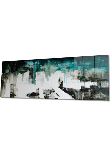 Soyut Sanatsal Panoramik Cam Tablo, Modern ve Şık, Ev Ofis Duvar Dekoru, Hediyelik Temperli Cam