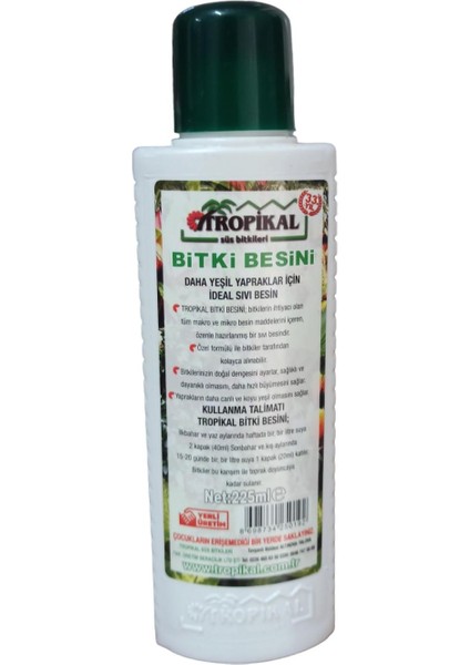 Tropikal Daha Yeşil Yapraklar Için Bitki Besini 225 ml
