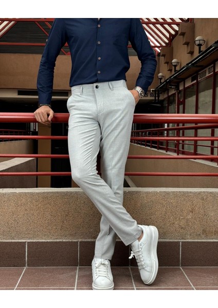 Erkek, Dokulu, Esnek Kumaş, Old Money Culture, Poliviskon, Kumaş Pantolon 24INP288 fiyatları