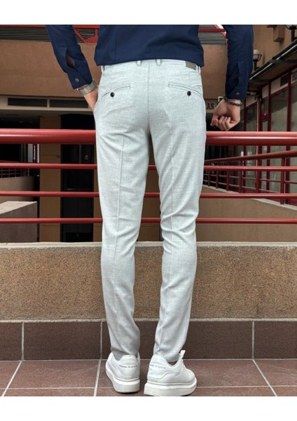 Erkek, Dokulu, Esnek Kumaş, Old Money Culture, Poliviskon, Kumaş Pantolon 24INP288 fırsatları